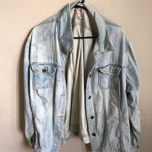 over-sized light washed jean jacket